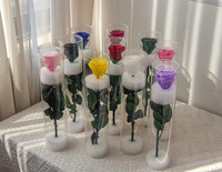 Vente en gros de roses éternelles de haute qualité, multicolores, au toucher réel, longue durée, pour la fabrication de boîtes cadeaux