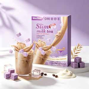 WinsTown Slim Milk Tea saveur taro 100g Poudre instantanée Complément alimentaire Faible teneur en sucre Antioxydant - Product Image 2