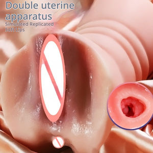 Jouet de masturbation masculin en TPE durable, double sensation utérine, enveloppement réaliste, température constante, pour la détente nocturne solitaire - Product Image 2