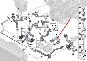 Pour BMW X5 X3 E60 E70 E90 E63 E91 E92 325i 525i 528i 11537521049 Voiture Moteur Thermostat Liquide De Refroidissement Pompe À Eau Tuyau - Product Image 6