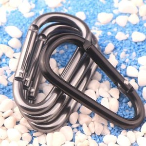 Mosquetón de aluminio tipo D con capacidad de carga de 5 kg, gancho para llavero para uso en exteriores, tamaño universal 6 AXL - Product Image 1