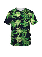 T-shirt graphique en polyester et élasthanne pour homme, imprimé en sérigraphie, style décontracté chic, vente en gros Fitspi Leaf
