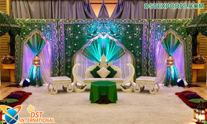 Decoración Rústica y Elegante para Recepción de Boda India, Escenario de Boda Ligero de Fibra de Vidrio para Eventos - Product Image 2