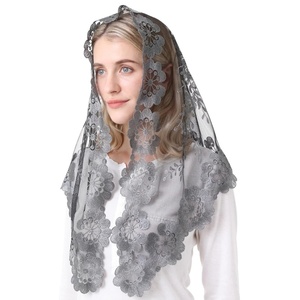 Женская головная уборная накидка с вышивкой в испанском стиле, треугольная католическая вуаль, церковная кружевная мантилья - Product Image 3