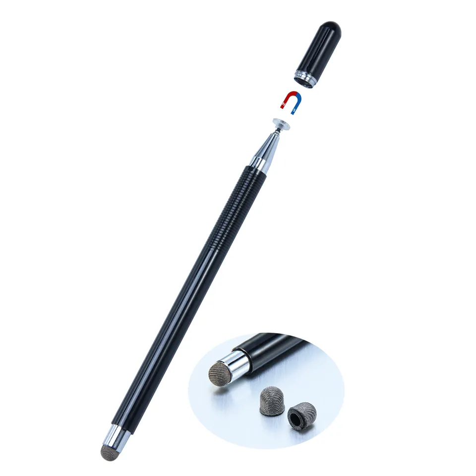 Металлический стилус 2 в 1 с логотипом на заказ, тонкая точка, стилус для сенсорного экрана, совместимый стилус для телефона iPad