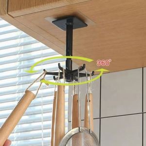Crochets muraux rotatifs à 360 degrés à six griffes pour spatules et cuillères de cuisine – Nouveauté - Product Image 4