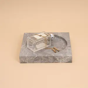 Grey Marble Stone Tray Hotel Decorations White Home Luxury Square Food Decorative Tray