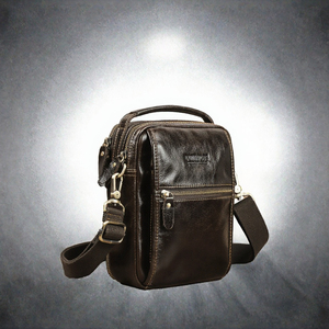 Wholesale Men's Vintage Summer Small Genuine Leather <b>Crossbody</b> Shoulder <b>Bag</b> Travel Multi-Compartment Mini <b>Messenger</b> Lightweight - Product Image 3