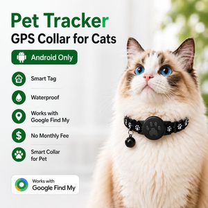 ปลอกคอติดตามแมวอัจฉริยะ GPS สีดำ กันน้ำ รองรับ Android ใช้งานร่วมกับ Google Find My ไม่มีค่าบริการรายเดือน - Product Image 2