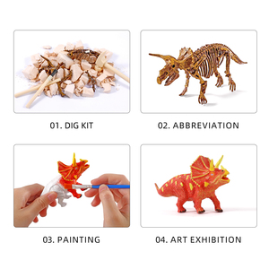 PianoPotato Tige DINOSAUR Triceratops Dino Garçon et Fille Cadeaux Éducatifs Dinosaure Oeuf De Pâques Jouet Ensemble <span class=keywords><strong>dessin</strong></span> jouets - Product Image 4