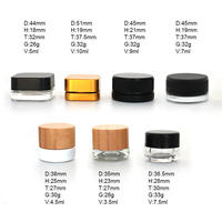 Conteneur en verre de 5/10 ml du fabricant, 5g 10g, verre rond sécurisé pour les enfants, couleur noir et blanc