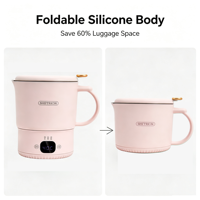 Ketel Listrik Portabel Ketel Mini Lucu dengan Fungsi Isolasi dan Termometer Digital Hadiah untuk Wanita/Ornamen Meja
