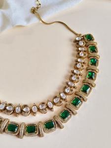 Parure de collier multicouche en laiton de haute qualité, bijoux de mariage, bijoux de fête, faits à la main, produit en gros - Product Image 4