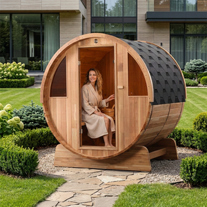 Sauna en bois de cèdre japonais massif, moderne, pour extérieur, fabrication directe d'usine, OEM, pour parc, familial, 1 à 6 personnes, poêle de sauna 6 kW - Product Image 1