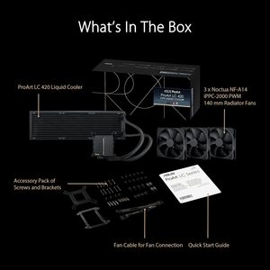 Refroidisseur liquide tout-en-un ProArt LC 420 pour CPU, ventilateur 140 mm 2000 tr/min, roulement à bain d'huile pour refroidissement par eau, dissipateur thermique en cuivre et aluminium pour ordinateur de bureau - Product Image 5
