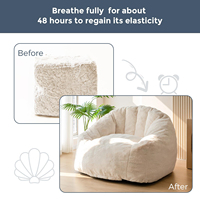 Meilleur Prix – Nouveau Pouf/Sofa Paresseux XL en Fausse Fourrure Super Douce et Lavable, Portable pour Intérieur, avec Mousse à Mémoire de Forme – Modèle 2025 Beige