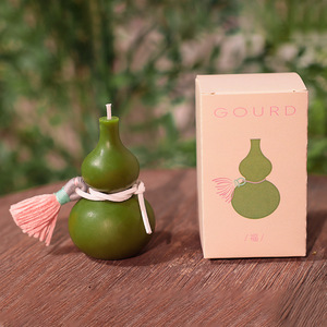Bougie parfumée en forme de gourde avec pompon, style chinois, pour cadeau du Nouvel An 2026, bougie décorative parfumée en gros, idéale pour mariages et fêtes - Product Image 3
