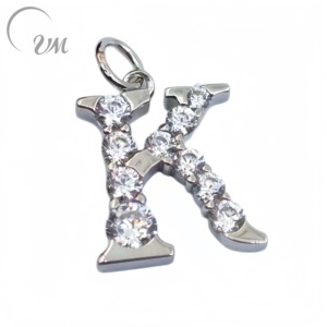 Collier avec pendentif lettre en argent 925 classique UM Jewelry pour femmes, enfants, anniversaires, mariages et occasions de fête - Product Image 3