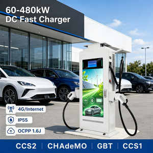 Deedian 60KW 80KW Chargeur rapide DC pour VE, station de <span class=keywords><strong>recharge</strong></span> commerciale à montage au sol, CCS1 CCS2 GBT OCPP, paiement par carte RFID, publicitaire - Product Image 1