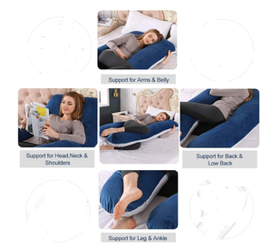 Oreiller <span class=keywords><strong>de</strong></span> maternité complet en forme <span class=keywords><strong>de</strong></span> U, pour femmes enceintes, avec housse lavable, Premium - Product Image 3