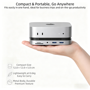 Hub USB avec support et boîtier SSD M.2 NVMe, 2 ports HDMI 4K60Hz, USB-A/C 10 Gbps, SD/TF, 3,5 mm, affichage sur 4 <span class=keywords><strong>écrans</strong></span> différents pour <span class=keywords><strong>Mac</strong></span> <span class=keywords><strong>Mini</strong></span> M4 - Product Image 2