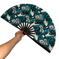 Ventilateur pliant Logo personnalisé main voile de danse en soie chinoise Rave tenue Evantail Mariage ventilateurs japonais