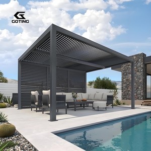 Cơ Giới ngoài trời nhôm louvered tán điều khiển từ xa sơn tĩnh điện hợp kim dễ dàng lắp ráp ban công hiên sân thượng sàn vườn - Product Image 3