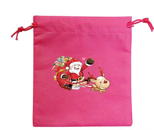 Custom logo Wholesale Factory Price Santa Sack Merry <b>Christmas</b> <b>Gift</b> Candy PP Non Woven Drawstring Pouch <b>Bag</b> - Product Image 5