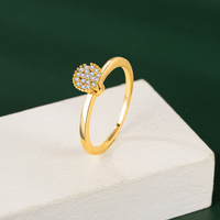 Bague de fiançailles pour femme, plaqué or 18K, bijoux incrustés de Zircon, bague de mariage, bague en cuivre, sac Opp tendance, doré, 12 pièces