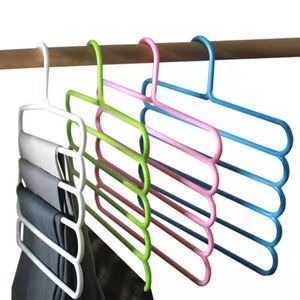 Cintres en plastique à multi-rangs, 5 cases, organisateur pour vêtements et vêtements, armoire, placard - Product Image 1