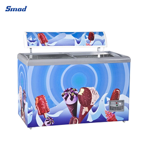 516L Supermarket Ice Display Sliding Glass Door Chest <b>Freezer</b> with Mechanical Temperature Control - Product Image 1