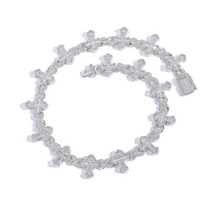 Collar Hip Hop Vintage con Cadena de Eslabones Cruzados Infinitos con Circonitas Brillantes, Proveedor Verificado por BES, Venta al por Mayor de Fábrica - Product Image 6