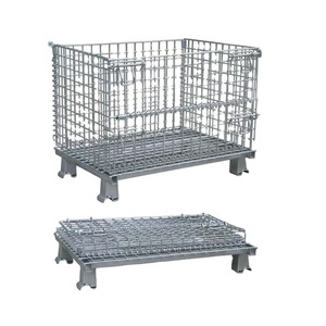 Contenitore in rete metallica per gabbia di sicurezza in acciaio logistico pieghevole, - Product Image 6