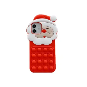 क्रिसमस उपहार के लिए iPhone मामले 11 12 13 प्रो मैक्स के लिए धक्का बुलबुला Fidget खिलौने कवर तनाव रिलीवर फोन के मामले में iPhone 13