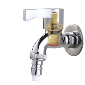 <b>Wall</b> Mount Basin Faucet Single Handle Brass Body Automatic Water Stop For <b>Mop</b> Sink Household Use - Product Image 2