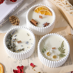 Wholesale Creative Plaster Jar Dried Flower Soy Wax Scented Candles Luxury Handmade Home Decor Ornaments Aromatherapy Candles - Product Image 4