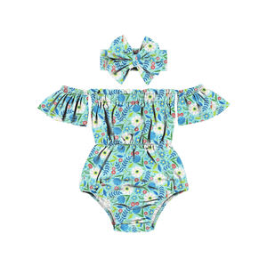 Nouvelle collection 2022 : Barboteuse nouveau-né style boutique tendance, épaules dénudées, avec bandeau nœud papillon - Product Image 4