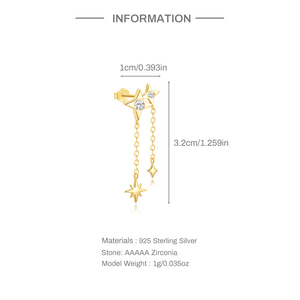 ต่างหูเงินแท้ S925 รูปดาวสี่แฉกประดับเพชรซิคอนแบบเดี่ยว ดีไซน์ใหม่ - Product Image 6