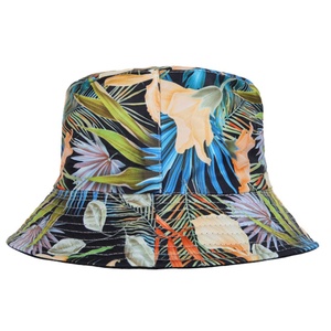 Nuevo Sombrero de Pescador con Estampado de Hojas Tropicales Estilo Europeo Americano para Hombre y Mujer, Sombrero de Sol Casual para Playa y Aire Libre, Plegable, 100% - Product Image 1
