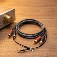 Câble audio Ataudio Hifi Phono Tonearm 2 RCA mâle-mâle 7N OFC pour signal phono et bras de lecteur, pour système home cinéma et enceintes