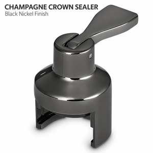 Bouchon de bouteille de champagne finition nickel noir, scellant à couronne pour bouteilles de vin mousseux - Product Image 1