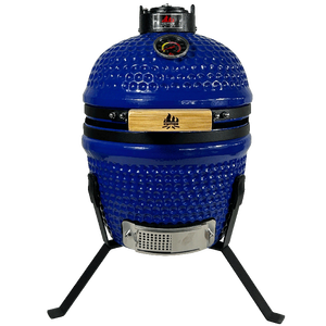 Kimstone 13 İnç Yuvarlak Modern Premium Kamado Kömürlü Mangal Taşınabilir Seramik Termometreli Paslanmaz Çelik Otomatik Ateşleme (Mavi) - Product Image 1