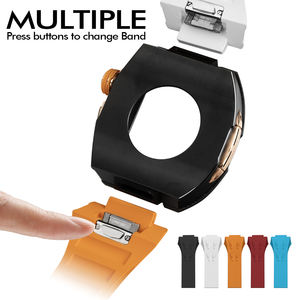 Lujo 46mm fibra de carbono oro modificar Mod Kit flúor banda de goma serie 10 caja de reloj para Apple Watch - Product Image 4
