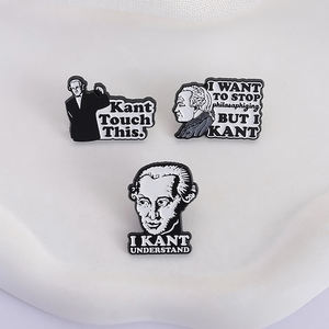 Épingles en émail modernes antiques mettant en vedette le célèbre philosophe <span class=keywords><strong>Kant</strong></span> citation <span class=keywords><strong>de</strong></span> <span class=keywords><strong>philosophie</strong></span> classique "I <span class=keywords><strong>Kant</strong></span> comprendre" pour broche décor revers - Product Image 3