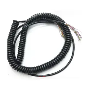 Retractable power cord spiral spring wire Expanded length 5-6 meters 17cores cable mpg handwheel spring cable