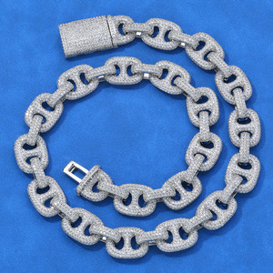 Cadena Cubana de Plata de Ley 925 con Moissanita VVS1, Estilo Hip Hop Bling, con Engaste de Garras, Personalizada, con Incrustaciones de Piedras, Pasa el Test de VVS1 - Product Image 3