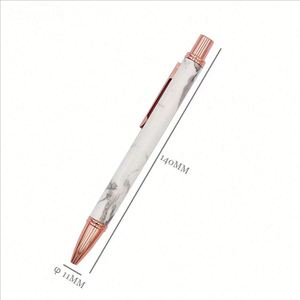 Stylo bille en métal personnalisé mignon avec texture marbrée, logo/couleur personnalisable, encre noire/multicolore, cadeau de signature de mariage - Product Image 2