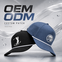 Casquette de baseball imperméable personnalisée Dymf pour activités de plein air, respirante, avec cordon, chapeaux de golf avec broderie, logo en caoutchouc PVC, Gorras