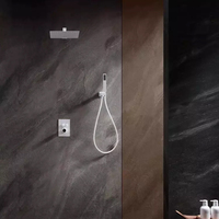 Laiton deux fonctions blanc douche inverseur vanne salle de bain douche mitigeur LED affichage numérique mitigeur
