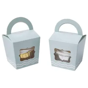 White Single Cupcake Carriers Bulk White Individuelle Cupcake-Behälter Halter Boxen Verpackungs box für Cupcakes